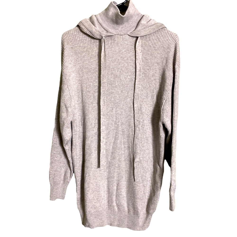NWT ZARA COWL NECK SWEATER HOODIE WITH FRONT DRAWSTRINGS SIZE MEDIUM - Picture 1 of 10